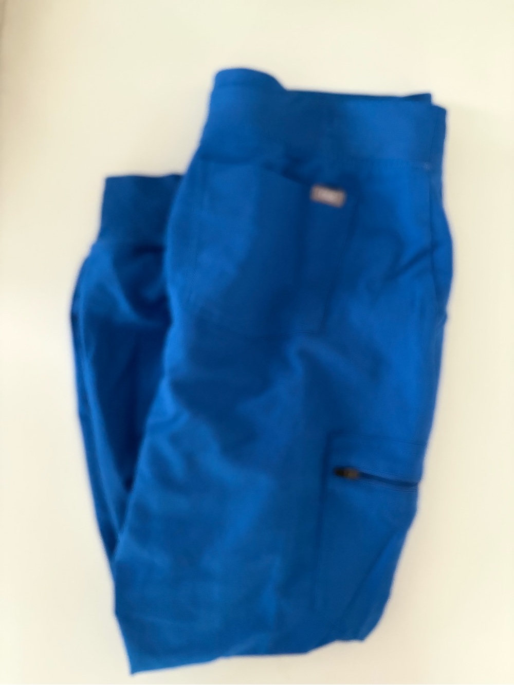 Figs Women’s Royal Blue Cargo Jogger with Light Blue Drawstrings - Picture 3 of 6